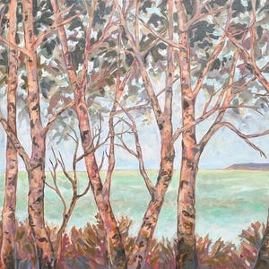 オリジナル絵画、ミシガンの風景、