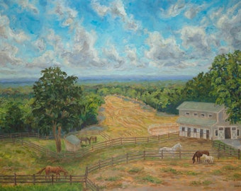 Highpointe Farm, Michigan, Horses, Field, Betsy ONeill, Fine Art, Ada