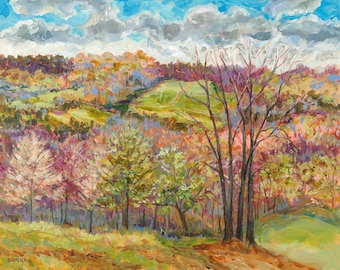 Pink Spring, Michigan Farm, Michigan, woods, Egypt Valley, Ada, Golf, Betsy ONeill, Michigan Art, HighPointe