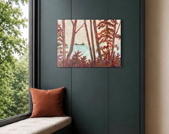 Original Acrylic Painting: Green Freighter, (20x24 canvas) Freighter