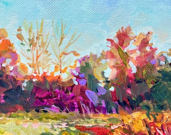 Original Painting, Suspended Time, Michigan Landscape, Betsy ONeill, Meadow, Field, Acrylic