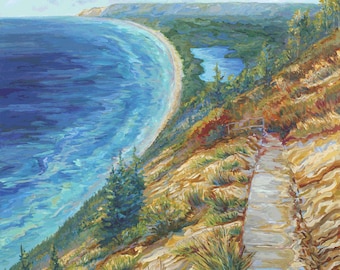 On The Bluff, Sleeping Bear Dunes, Empire Michigan, Glen Arbor, Dunes, Lake Michigan, Michigan Art, Betsy ONeill