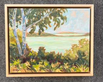 Original Painting, Inspiration Point, Michigan Landscape,