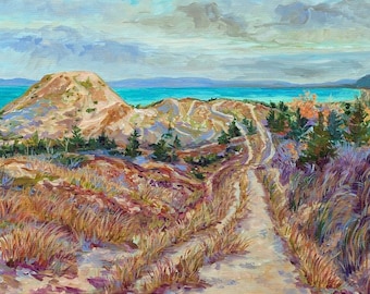 Sleeping Bear Point, Limited Edition Prints, Dunes, Pierce Stocking Drive, Glen Haven, Betsy ONeill, Michigan Art,