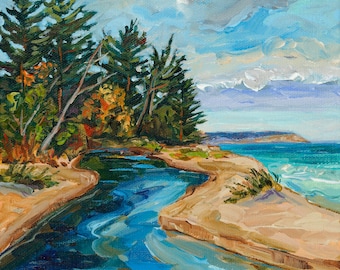 Follow The Stream, Sleeping Bear Dunes, Lake Michigan, Shalda Creek, Bohemian Beach, Betsy ONeill, Michigan Artist