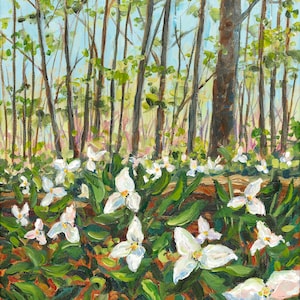 オリジナル水彩花の絵画 – 9×12インチのモダンな植物壁アート、唯一無