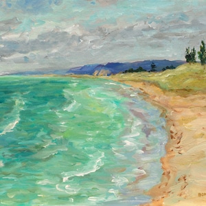 Oval Beach, Saugatuck, impresiones de edición limitada, Michigan Lakeshore, lago Michigan, oeste de Michigan, arte de playa, contemporáneo