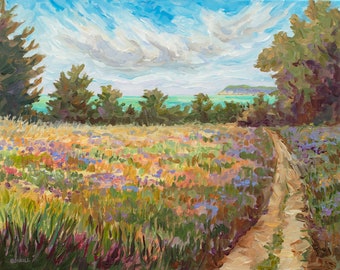 Bay View Trail, Limited Edition Print, Knapweed, Sleeping Bear Dunes, Port Oneida, Michigan Art, Betsy ONeill, BONEILL