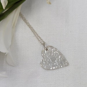 Ecosilver Hammered  Heart Pendant