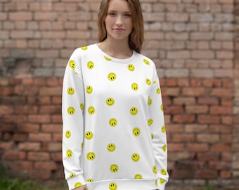 Sudadera polar con cara sonriente de los 90: estilo Phoebe Buffay en "Friends"
