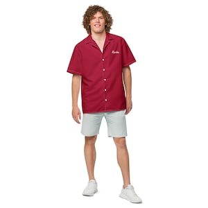 Red Chandler Bing Unisex button shirt - Friends inspired bowling shirt style - 90s season 2 - Spikes Retro cosplay