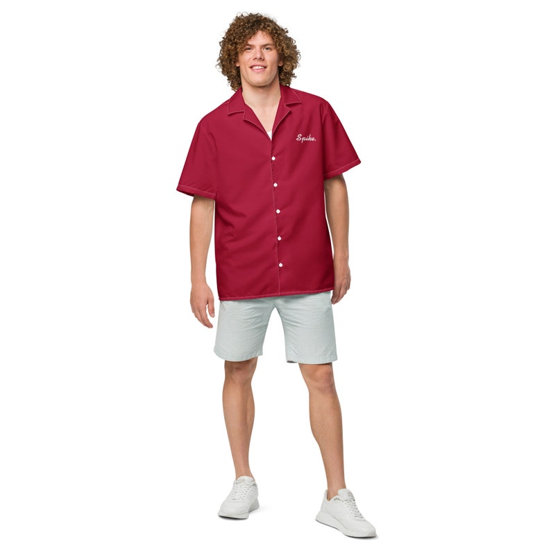 Red Chandler Bing Unisex button shirt - Friends inspired bowling shirt style - 90s season 2 - Spikes Retro cosplay