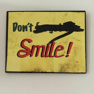 Don’t Forget To Smile Metal Wall Art | Joker Movie Joaquin Phoenix Inspired Sign | Metal Print Home Decor Folie Deux