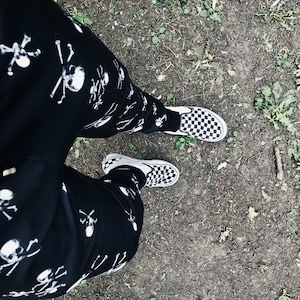 Skull Print Joggers | Ryan Gosling Inspired | The Place Beyond the Pines | Handmade Streetwear Joggers - Luke Glanton Halloween Costume