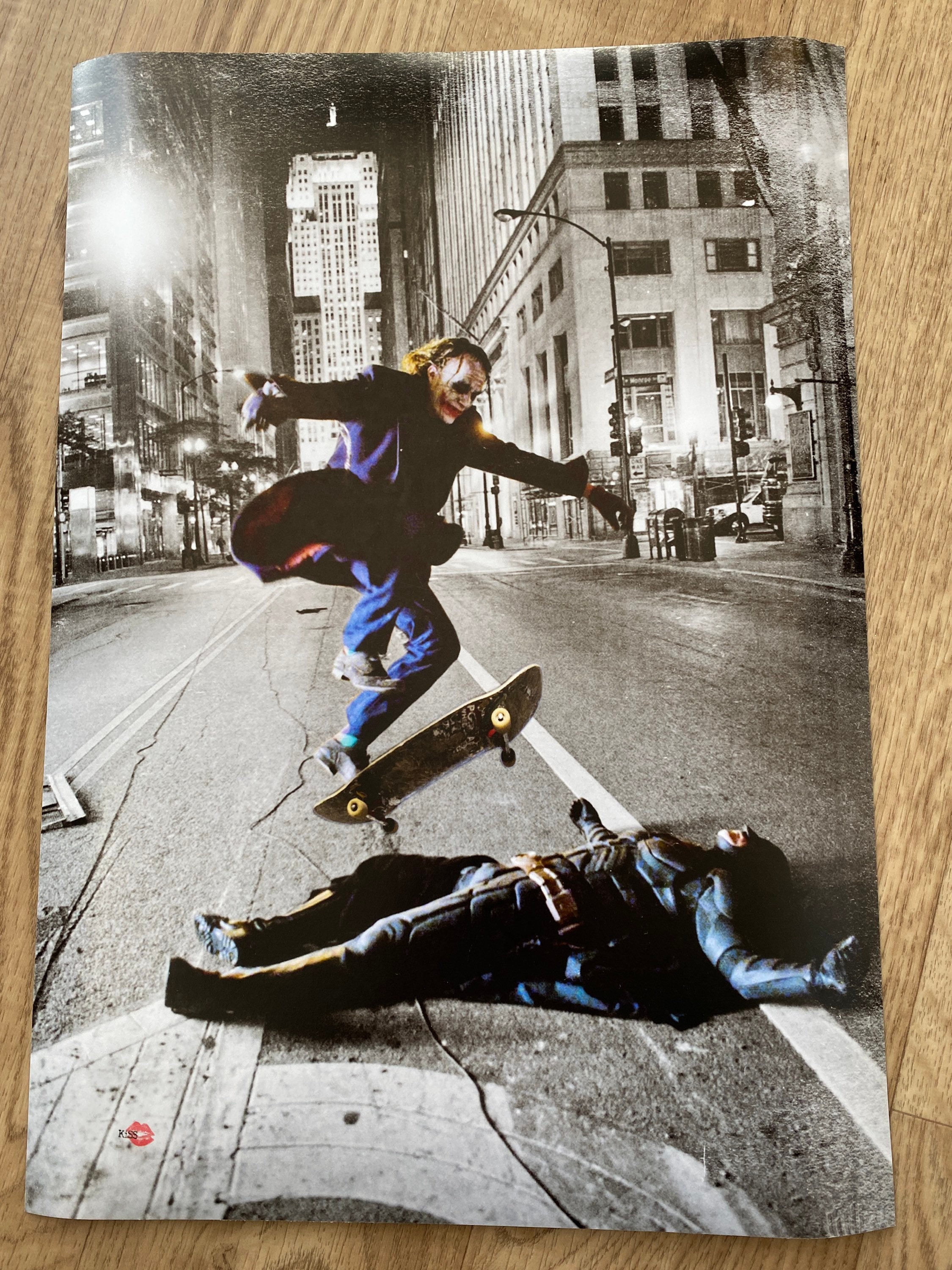 Batman/Joker Skateboard Cool Canvas or Poster Skating Trick Etsy