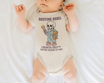 Body de bebé con calavera Rebelde para dormir - Algodón orgánico