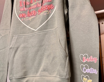 Sudadera con capucha personalizada para mamá – Manga con nombre personalizado para niños – Regalo para el Día de la Madre