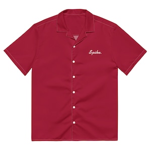 Red Chandler Bing Unisex button shirt - Friends inspired bowling shirt style - 90s season 2 - Spikes Retro cosplay