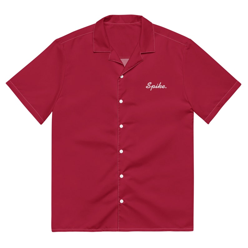 Red Chandler Bing Unisex button shirt - Friends inspired bowling shirt style - 90s season 2 - Spikes Retro cosplay