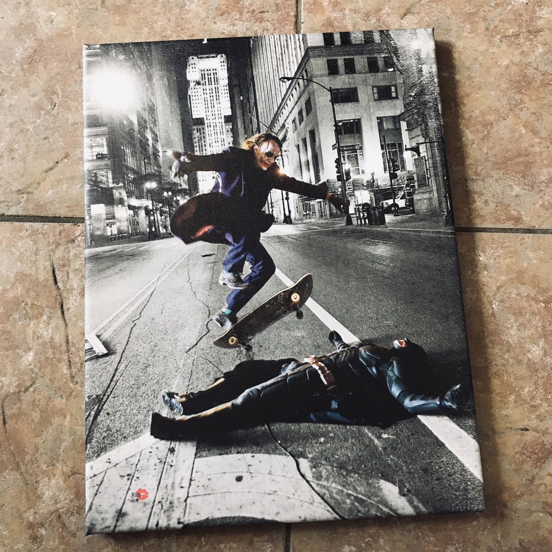 Batman/Joker Skateboard Cool Canvas or Poster Skating Trick Etsy
