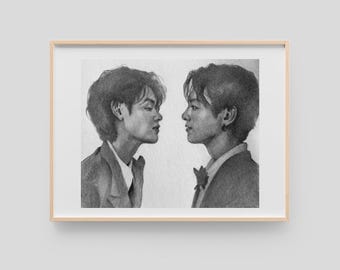 BTS Taekook Taehyung V | Jungkook James Corden Show 5x7 Metallic