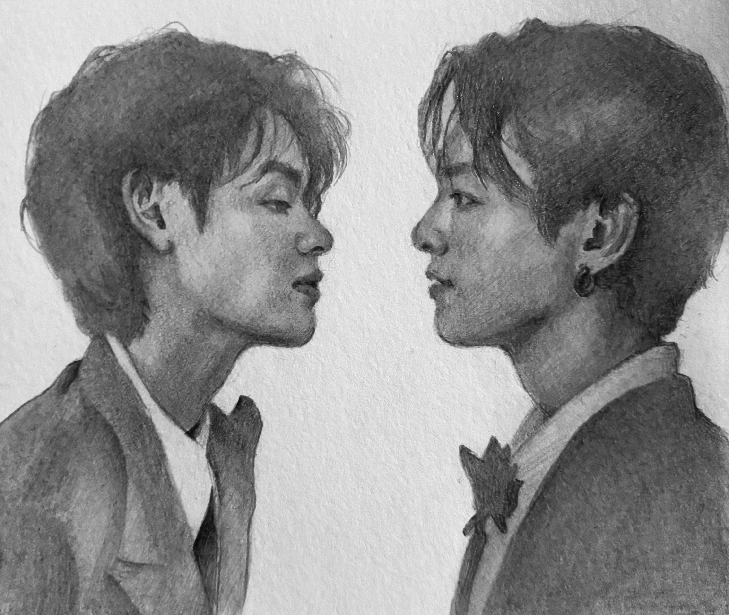 Jungkook and V | Taekook | Kim Taehyung & Jungkook | BTS - Etsy