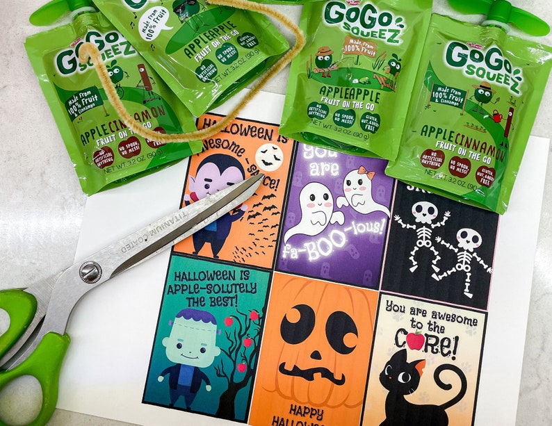 Halloween Applesauce Tag Halloween Printable Preschool Etsy