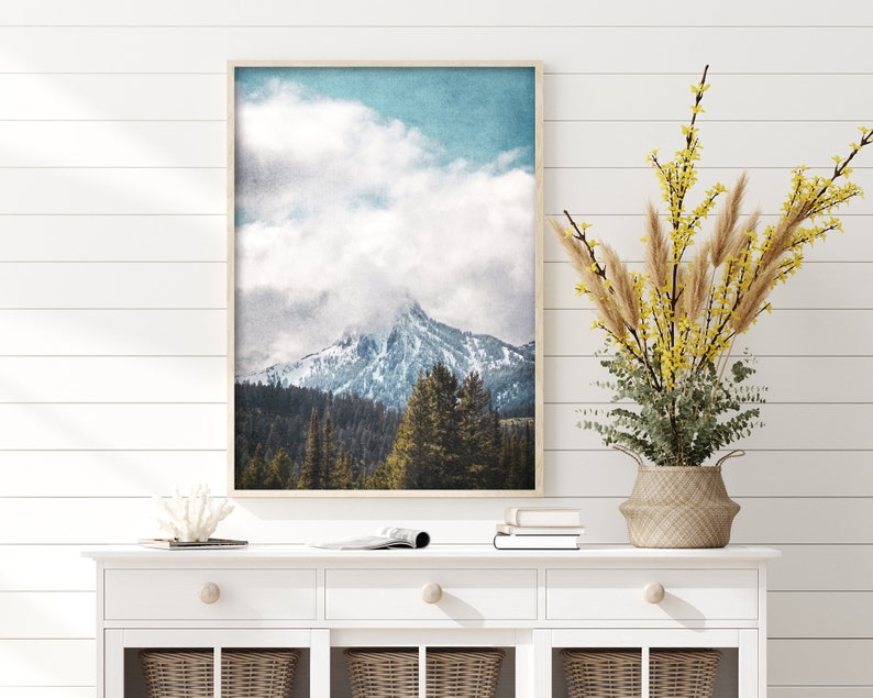 Fotografía de paisaje de montaña Arte de pared imprimible Impresión de naturaleza Decoración boho Impresión de paisaje Descarga digital Arte de pared de sala de estar imagen 3