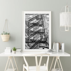 Printable Fire Escape Wall Art Rustic Wall Art Black and White Wall Art Instant Download Print Industrial Urban Photography image 8