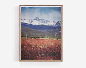 Impresión de fotografía de paisaje de montaña - Arte de la pared de la montaña - Descarga instantánea - Arte de pared imprimible - Impresiones digitales - Decoración de la granja - Boho