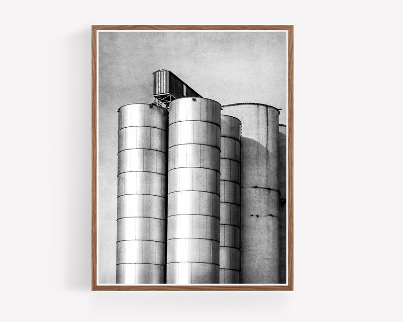 Black and White Photography Rustic Wall Art Rustic Art Prints Large Wall Art Silos Art for Men Gray Wall Art Boho Wall Art image 5