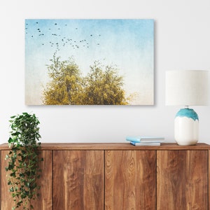 Modern Nature Photography Wall Art instant download printable wall art, wall art printable, trees and bird art print, modern farmhouse art image 4