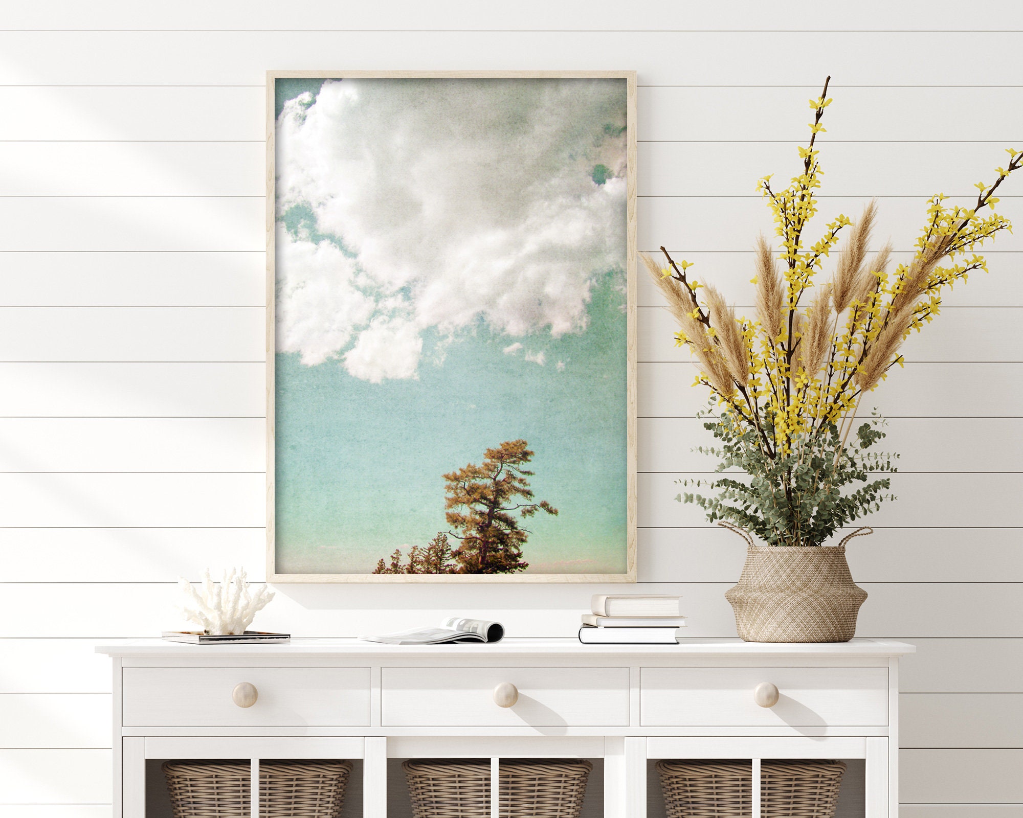Printable Forest and Sky Landscape Art Landscape Wall Art | Etsy
