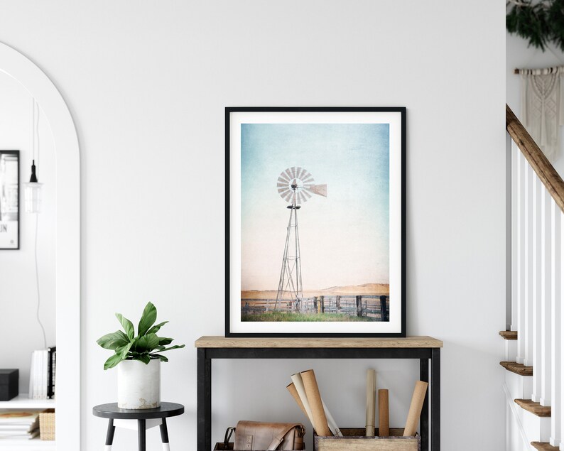 Printable Windmill Photography Rustic wall art Rustic Decor Modern Farmhouse Decor Western Decor Large wall art Digital Prints image 4