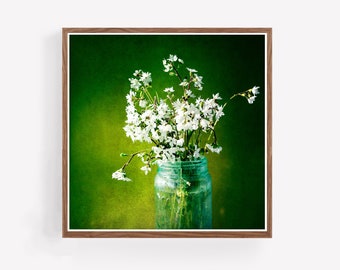 Fotografía de arte de pared imprimible de flores silvestres - Estampados florales - Decoración boho - Descarga digital - Decoración de granja - Arte de pared botánico - Ramo