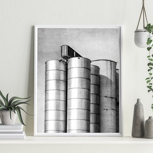 Black and White Photography Rustic Wall Art Rustic Art Prints Large Wall Art Silos Art for Men Gray Wall Art Boho Wall Art image 4