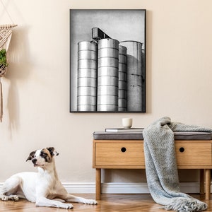 Black and White Photography Rustic Wall Art Rustic Art Prints Large Wall Art Silos Art for Men Gray Wall Art Boho Wall Art image 7