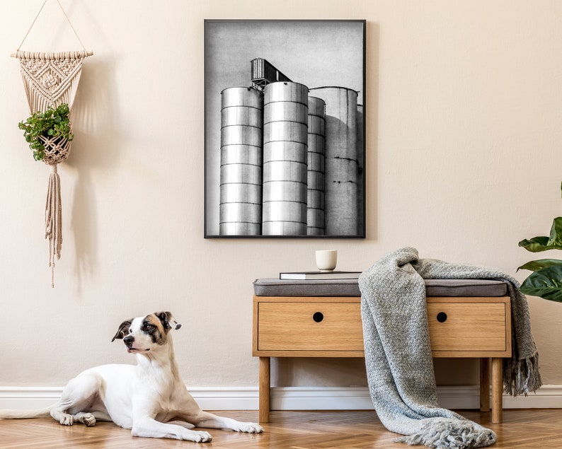 Black and White Photography Rustic Wall Art Rustic Art Prints Large Wall Art Silos Art for Men Gray Wall Art Boho Wall Art image 7