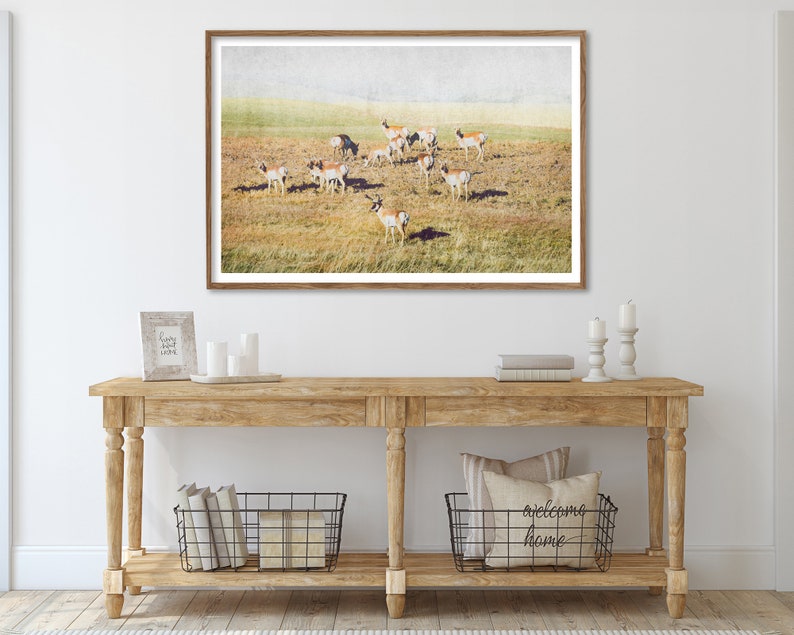 Pronghorn Herd Wall Art Antelope Wildlife Antlers Landscape Prints Instant Download Prints Animals Montana Boho Wall Art image 7