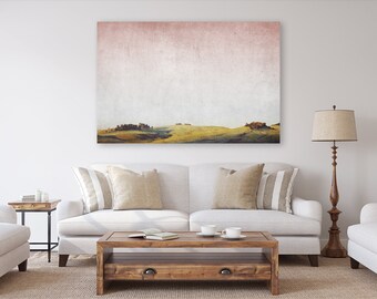 Modern Countryside Landscape Print - instant download wall art, printable wall art, sky and mountains landscape, modern farmhouse prints