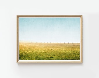 Printable Landscape Wall Art | Landscape Print | Colorful Landscape | Fence | Instant Download Prints | Printable | nature wall decor