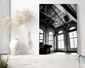 Printable Black and White Photography Print | Rustic Wall Art | Industrial | Urban Photography | Large Wall Art | Instant Download Print