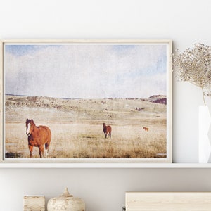 Horses and Pasture Landscape Print Instant Download Prints Rustic Wall Art Large Wall Art Nature Prints Nature Photography Boho image 8