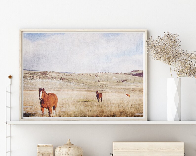 Horses and Pasture Landscape Print Instant Download Prints Rustic Wall Art Large Wall Art Nature Prints Nature Photography Boho image 8