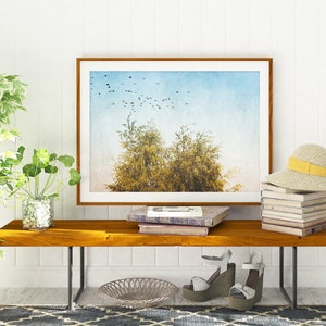 Moderne NaturFotografie Wandkunst sofortiger Download druckbare Wandkunst, Wandkunst druckbar, Bäume und Vogel Kunstdruck, moderne Wandkunst Bild 5
