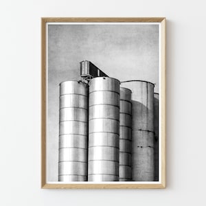 Black and White Photography Rustic Wall Art Rustic Art Prints Large Wall Art Silos Art for Men Gray Wall Art Boho Wall Art image 1