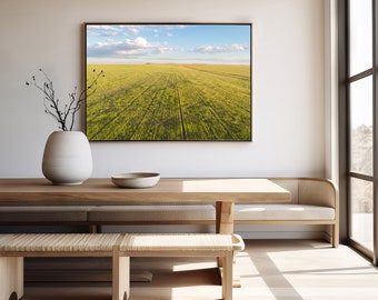 Printable Wheat Field Landscape Photography - Large wall art - Digital Download - Modern Farmhouse Prints - Western Decor - Boho wall art