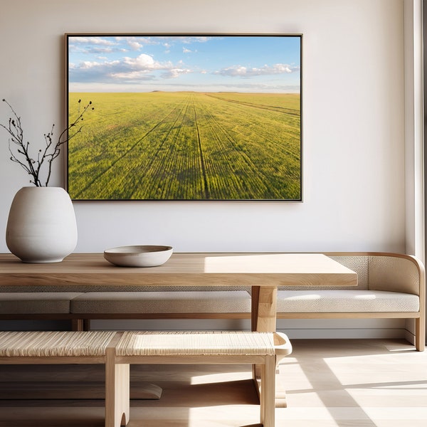 Printable Wheat Field Landscape Photography - Large wall art - Digital Download - Modern Farmhouse Prints - Western Decor - Boho wall art