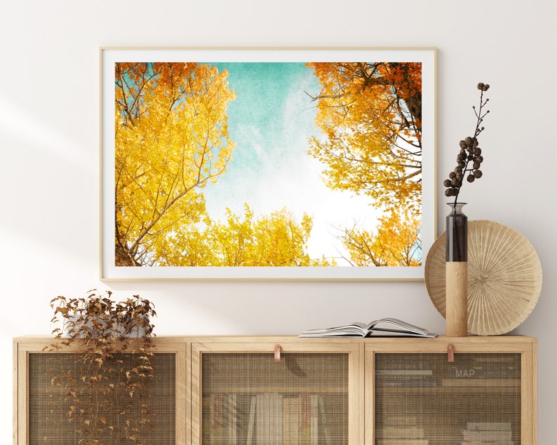 Digital Download Fall Decor Landscape Wall Art Botanical wall art Leaves Bedroom wall art Living Room Wall Art large wall art image 7