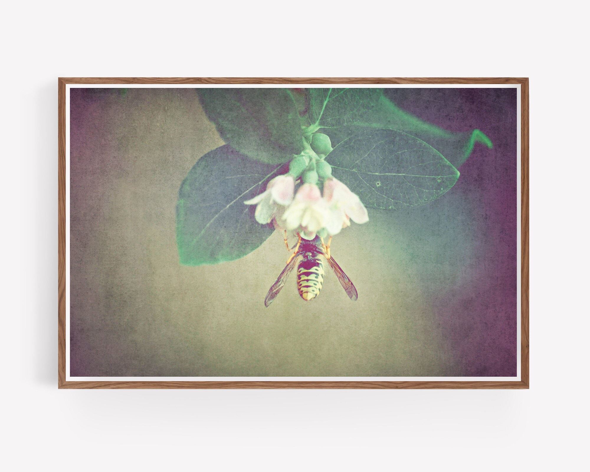 Printable Bee Wall Art Bee Art Print Floral Wall Art Etsy